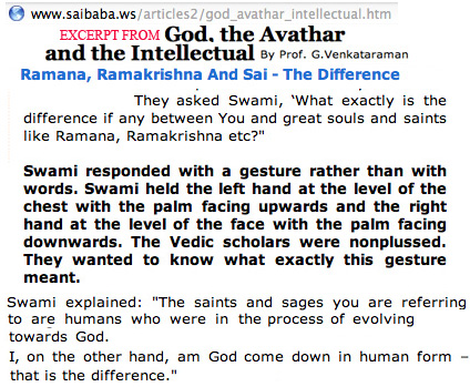 Quotation from G. Venkataraman article of God as Avathaar